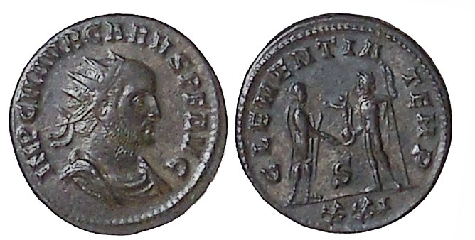 Carus CLEMENTIA TEMP antoninianus.jpg