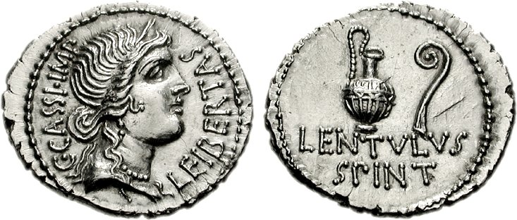 Cassius AR Denarius Spinther Bare Head CNG.jpg