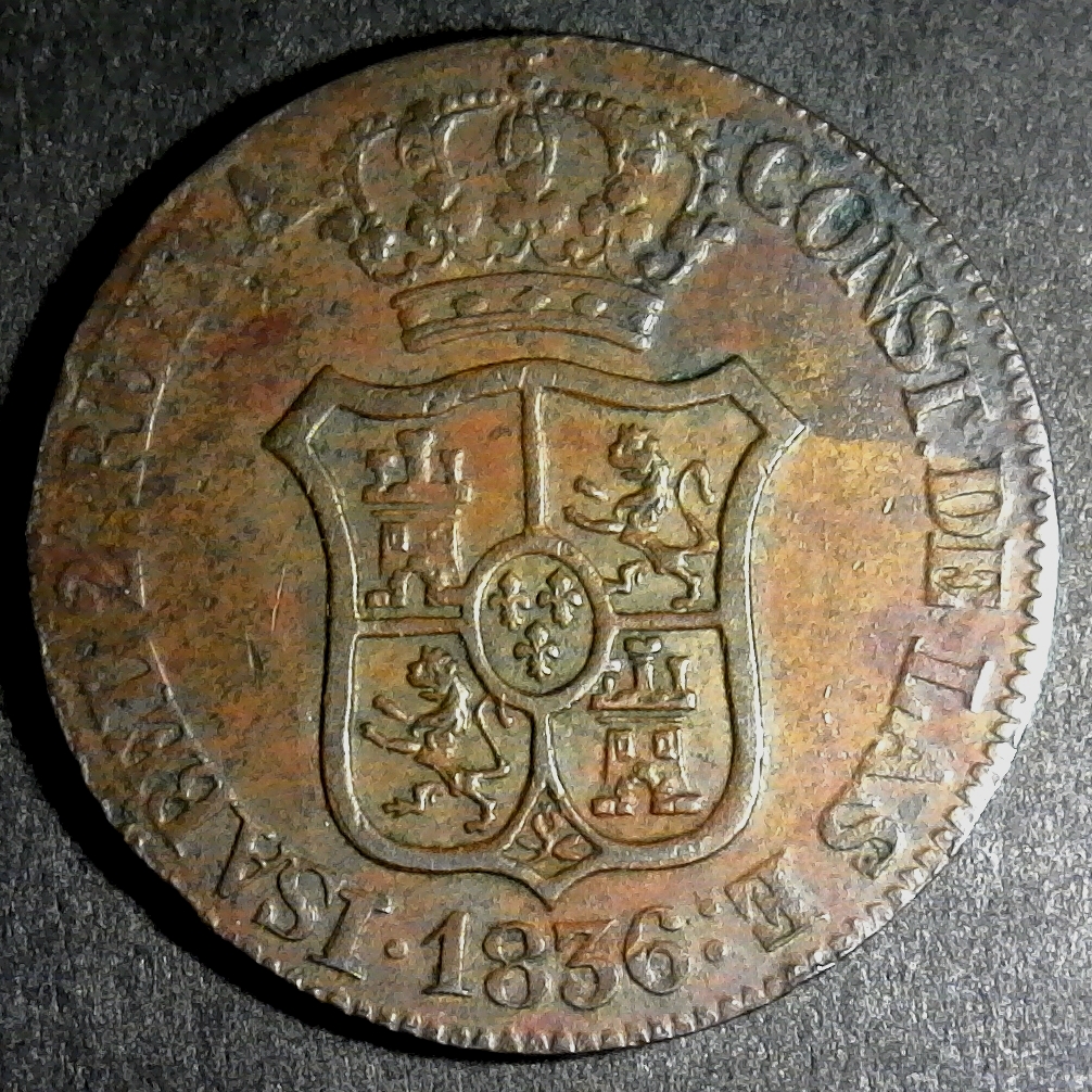 Catalonia 3 Quartos 1836 obverse less 10.jpg