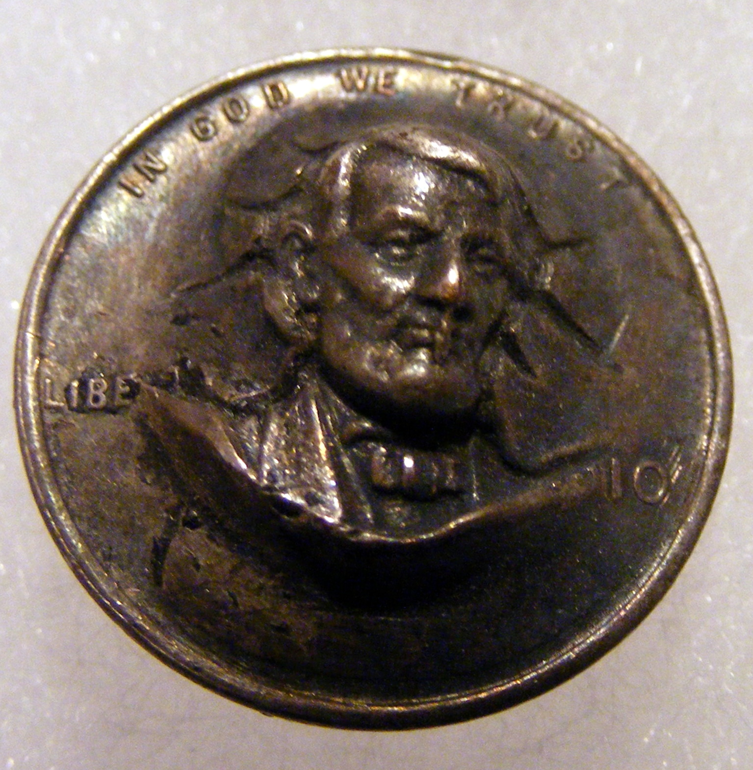 Cent Lincoln 1910 Head horizontal pin silver plated Patent Bar Nov.22.904.jpg