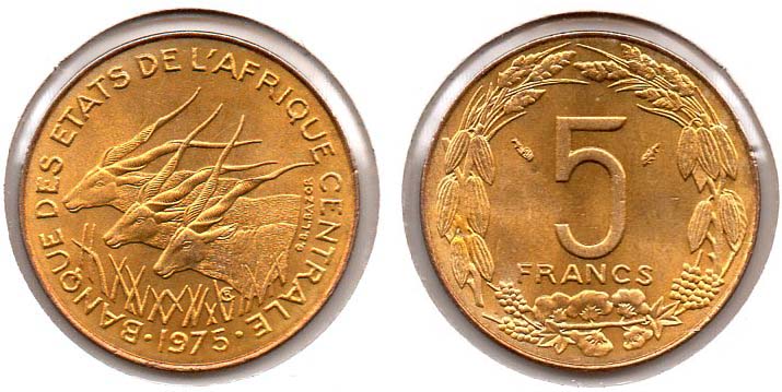 Central African States - 5 Francs - 1975.jpg