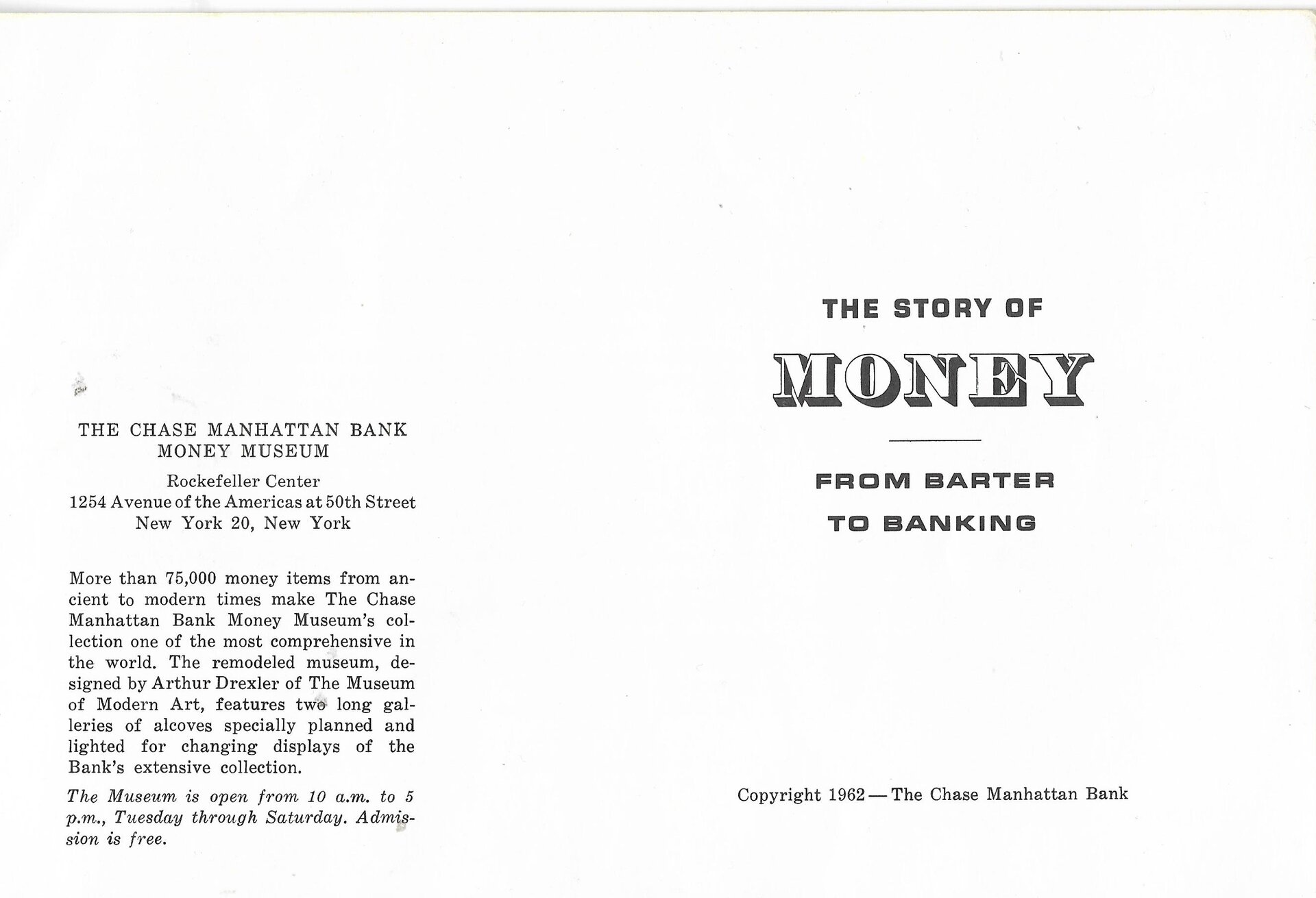 Chase Bank Money Museum booklet 1962 Title page.jpg