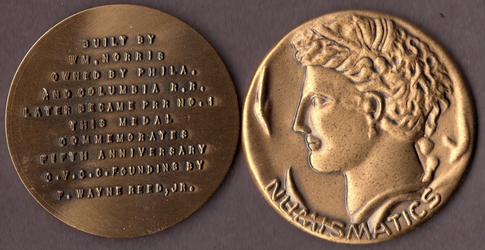 CHESTER COIN CLUB MEDALS 1968 ClASS K4s PACIFIC PA RR, & 1969 WM. PENN 1835 2.jpg