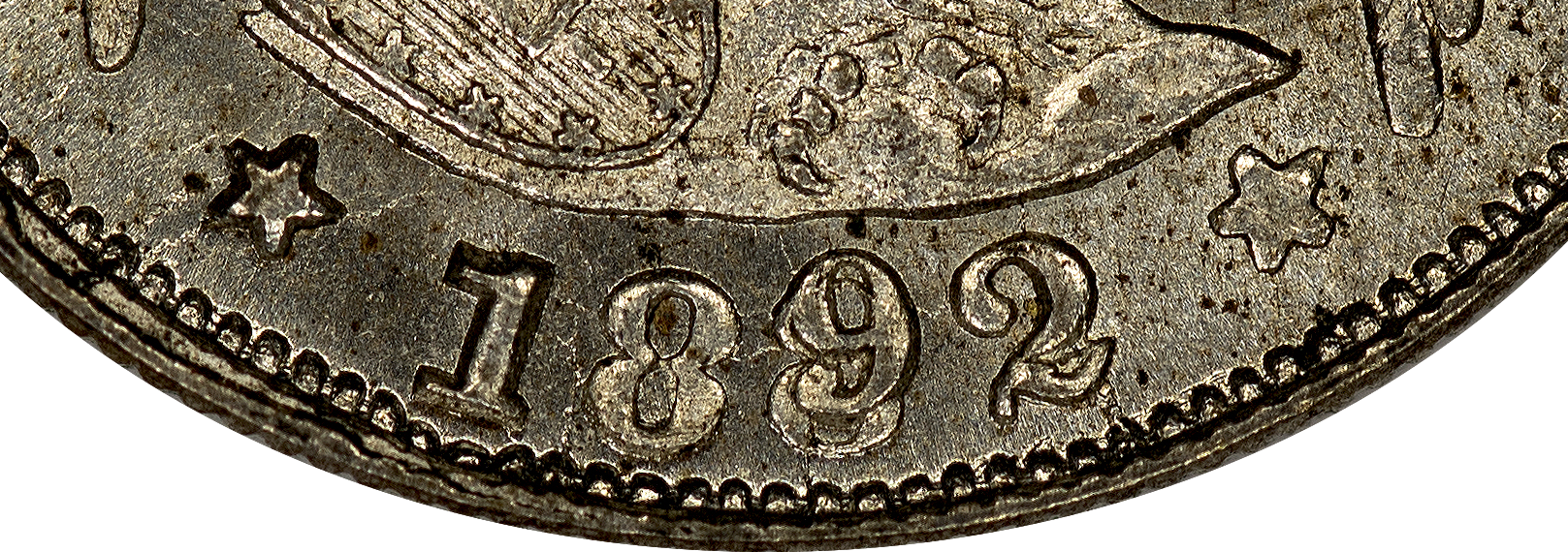 Chile - 1892 (over 82) Half Decimo - Date.png