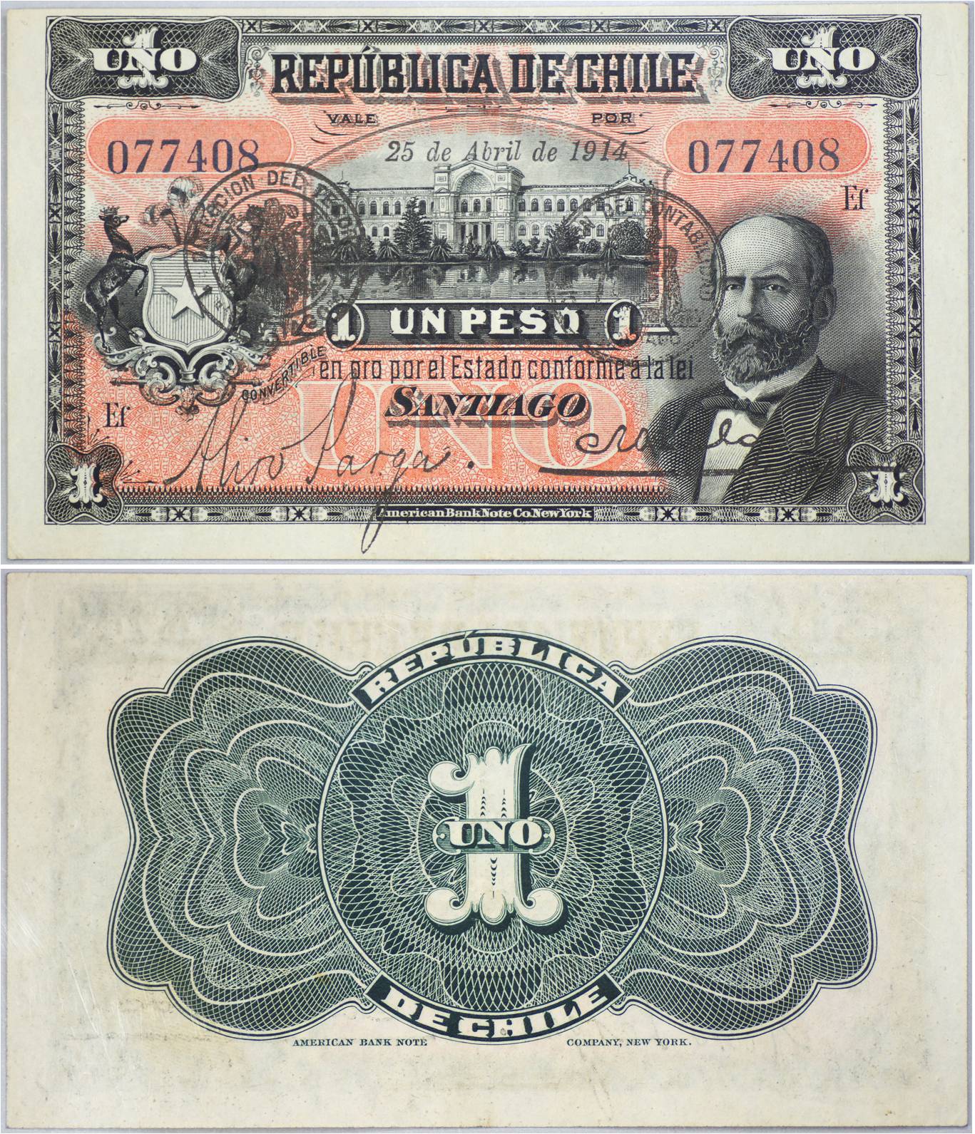 Chile 1914 25 April 1 Peso (New York).jpg