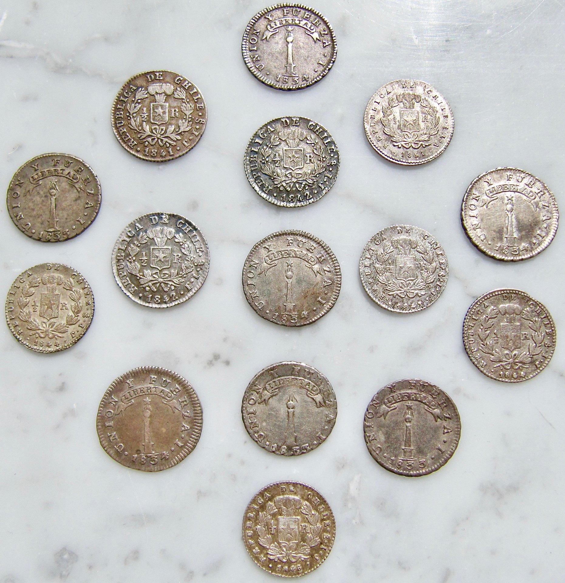 Chile - Group of Volcano & Condor 1-2 Reales - REV - GP  - 1.jpg
