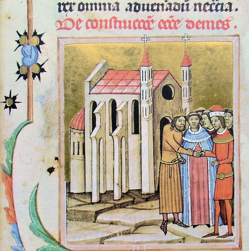 Chronicon_Pictum_P105_Kálmán_és_Álmos_kibékülése_Dömösön.JPG