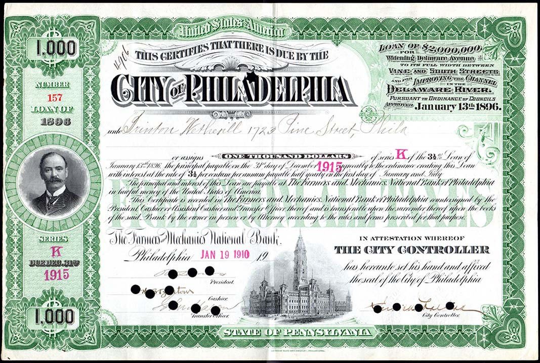 City of Philadelphia 1K bond 1910 green.jpg