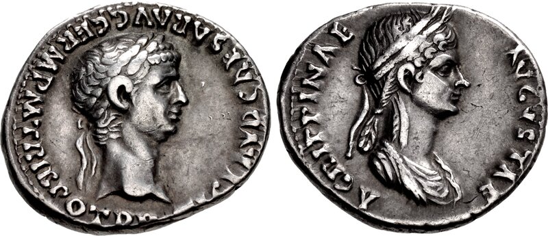 claudius and agrippina jr. denarius cng.jpeg