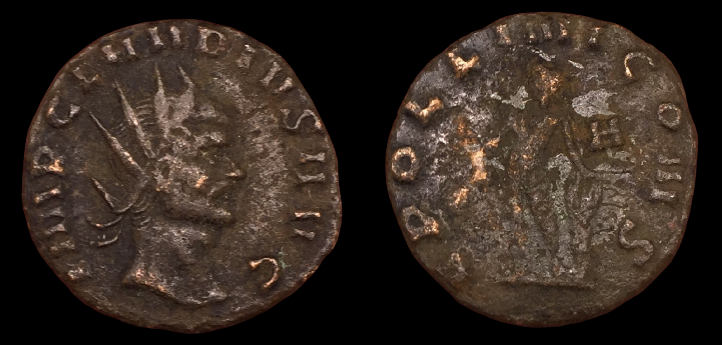 Claudius II Gothicus, Antoninianus, Apollo Quintillius Mule.png