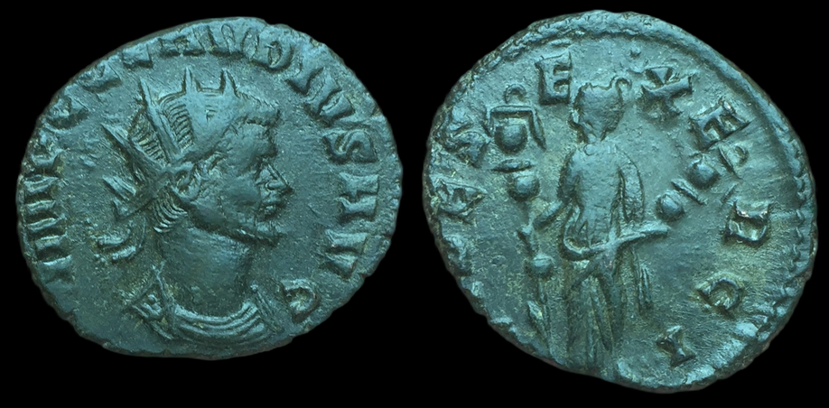 Claudius II Gothicus, Antoninianus, Fides Exerci.png