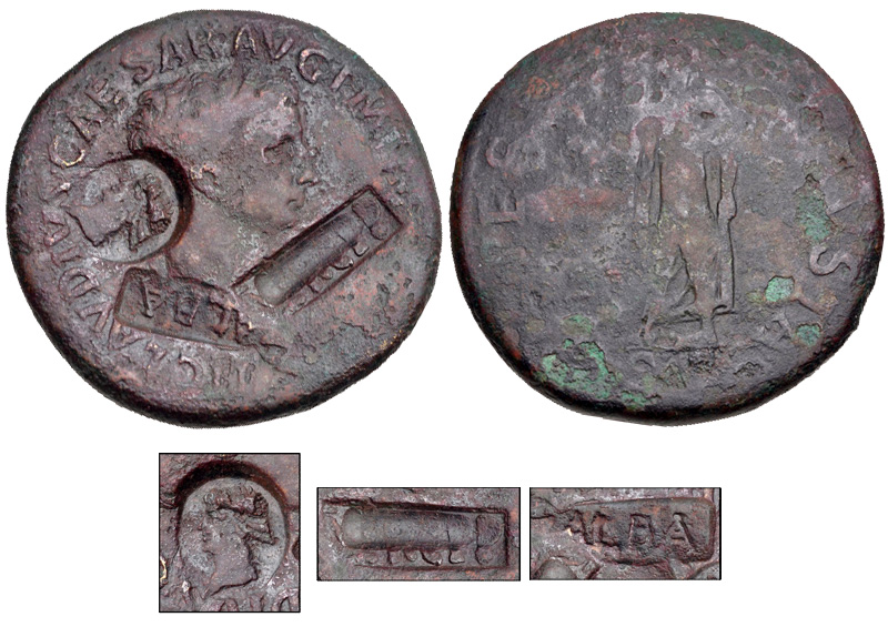 Claudius sest GALBA countermark.jpg