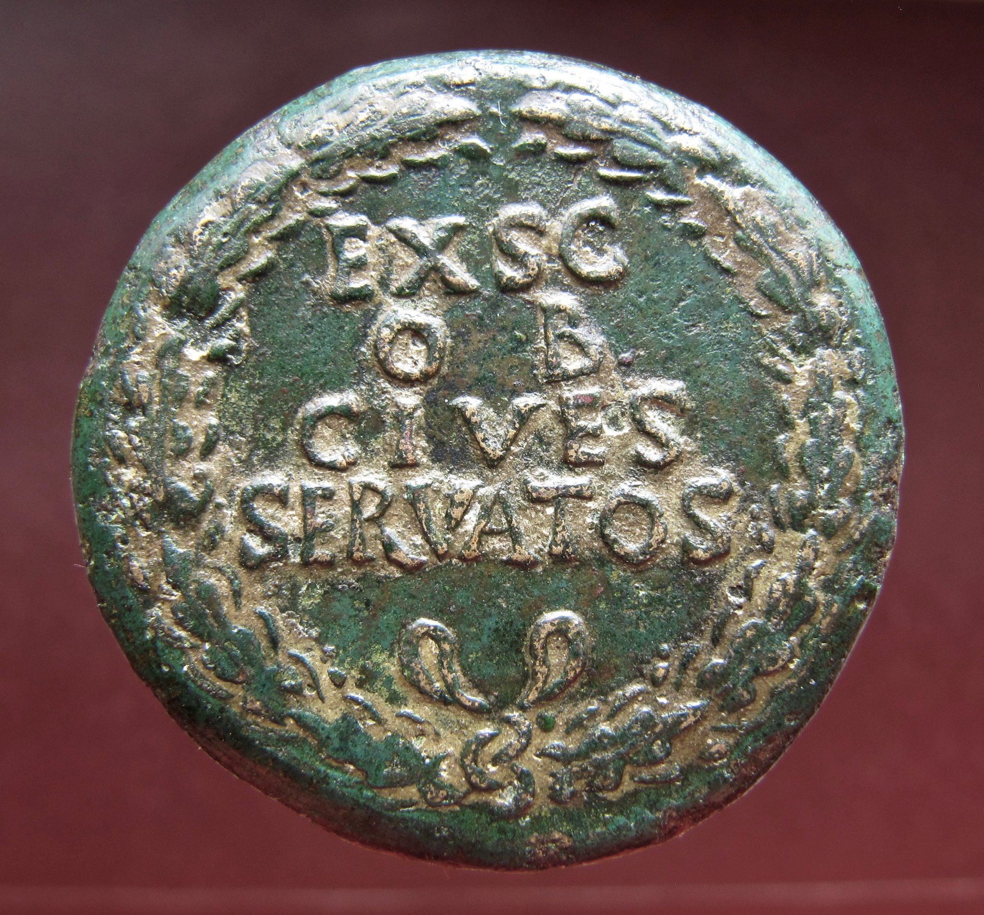 Claudius Sestertius wreath CIVES SERVATOS REV1 N  - 1.jpg