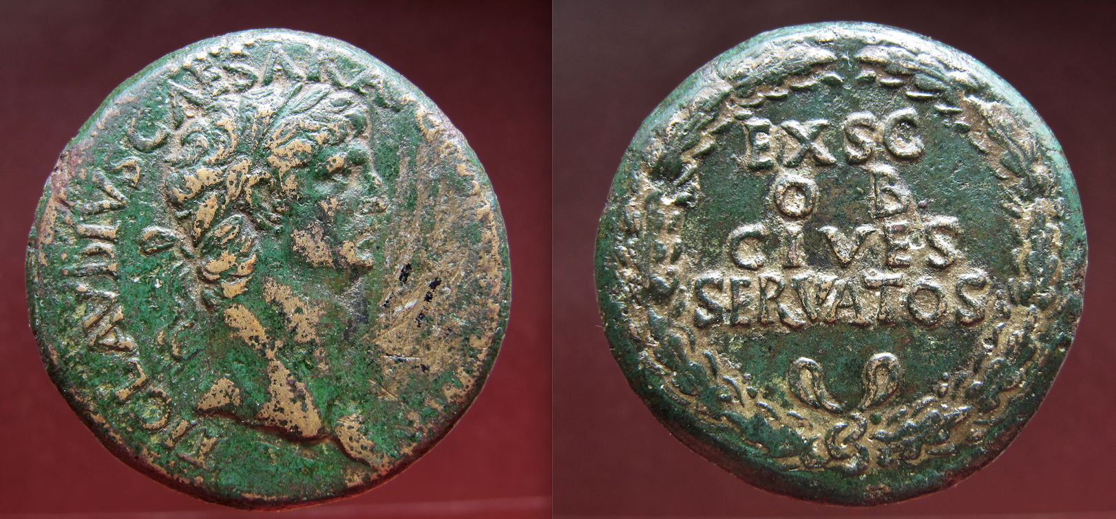 Claudius sestertius-Wreath-Obv:REV - GP- old - 2023.png
