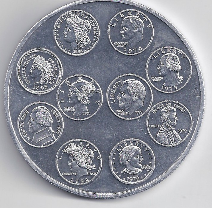 Coins on aluminun medal - Obverse.jpg
