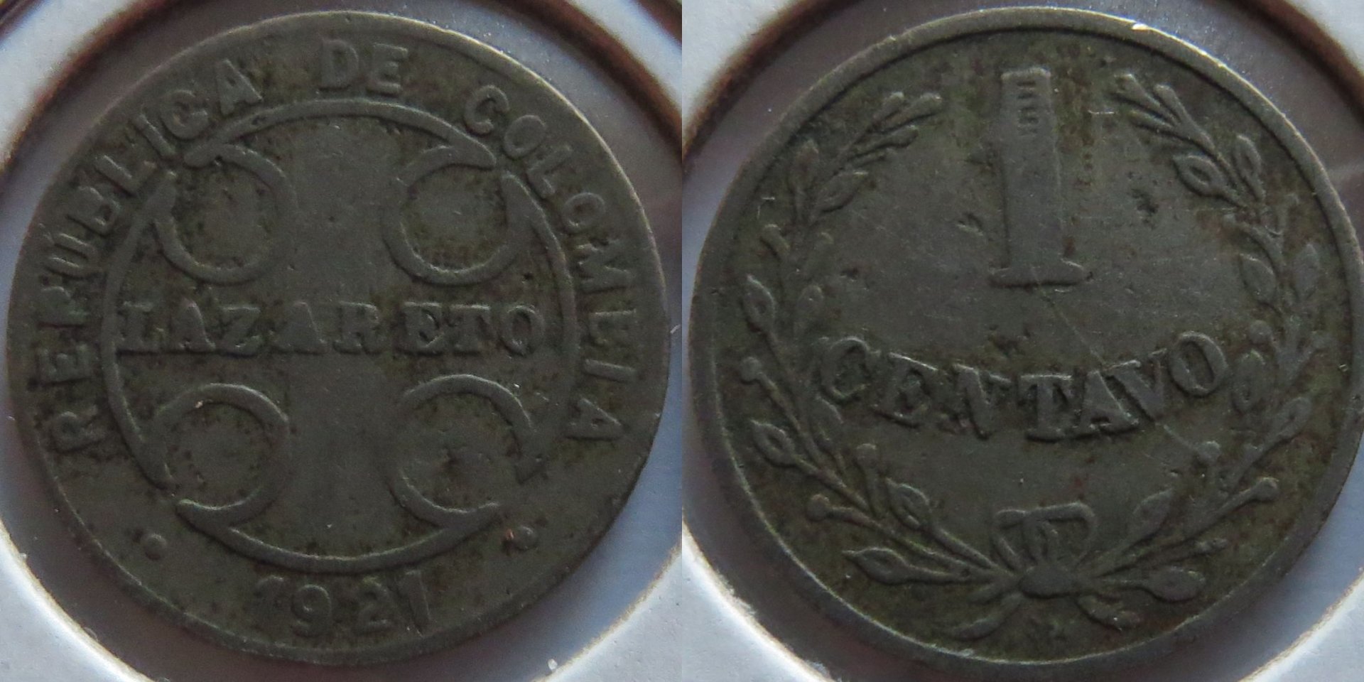 Colombia 1 Centavo 1921 Leprosarium.jpg