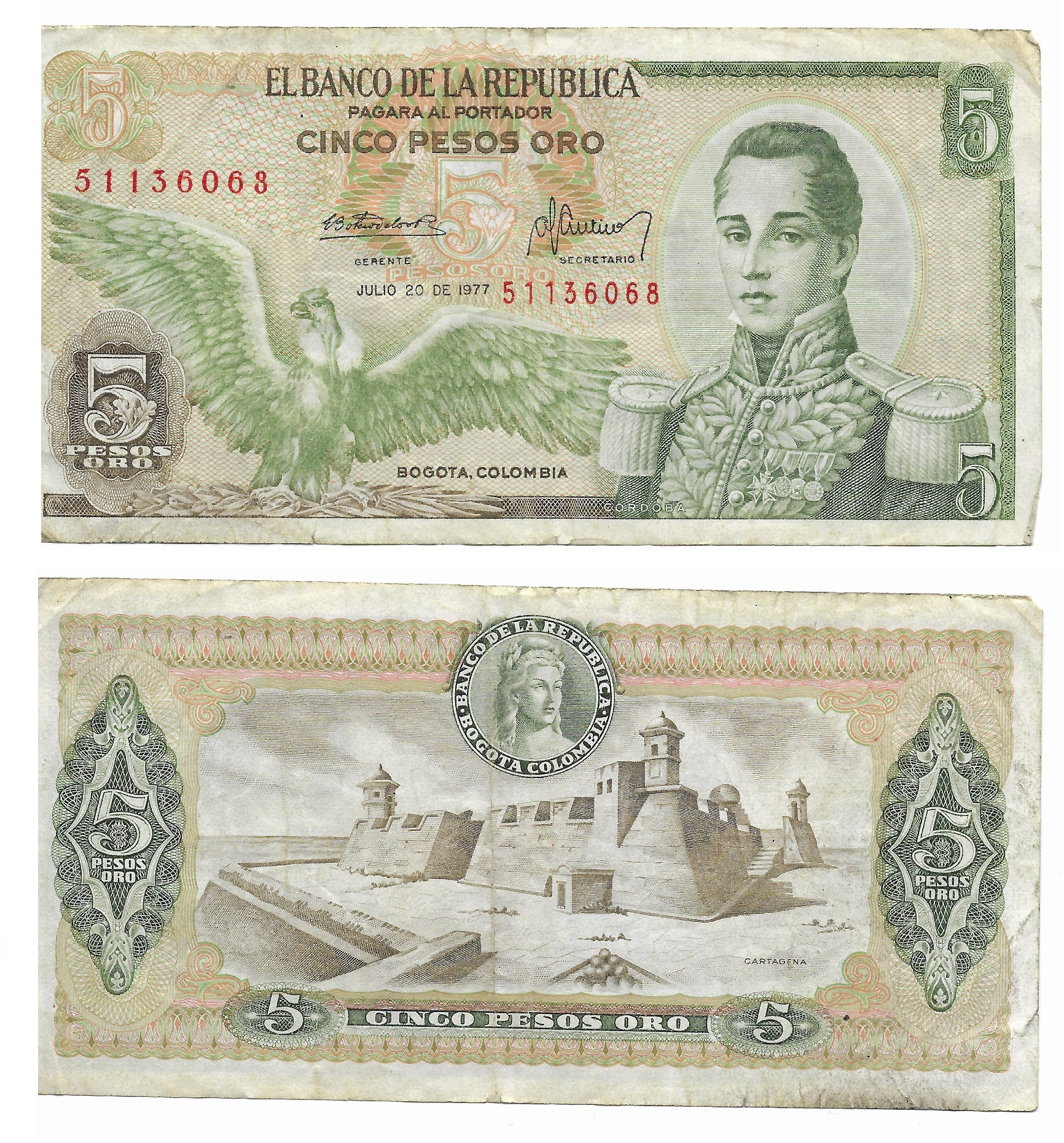 Colombia 1977 5 Peso.jpg