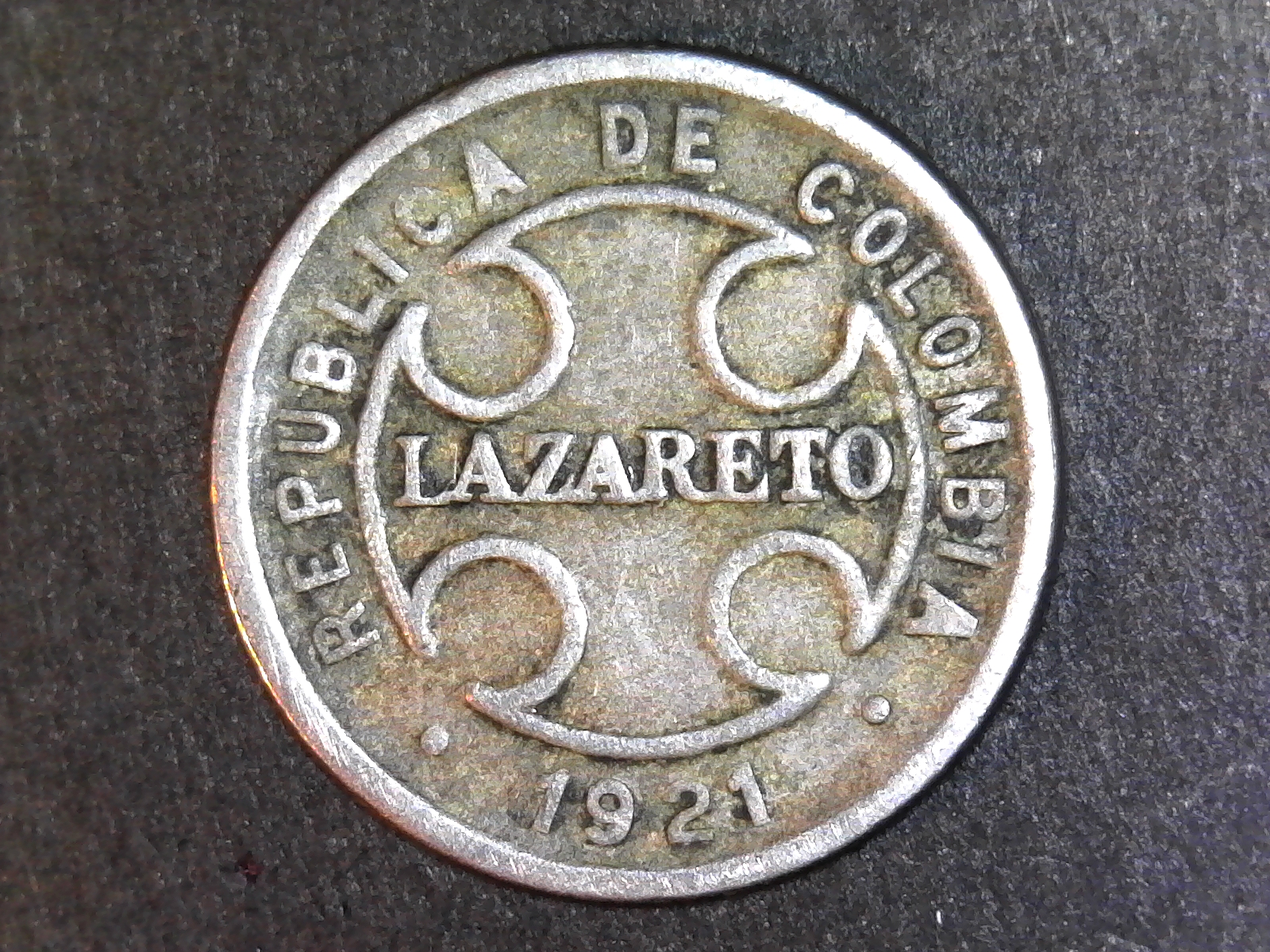 Colombia Lazareto 5 Centavos 1921 obverse.jpg