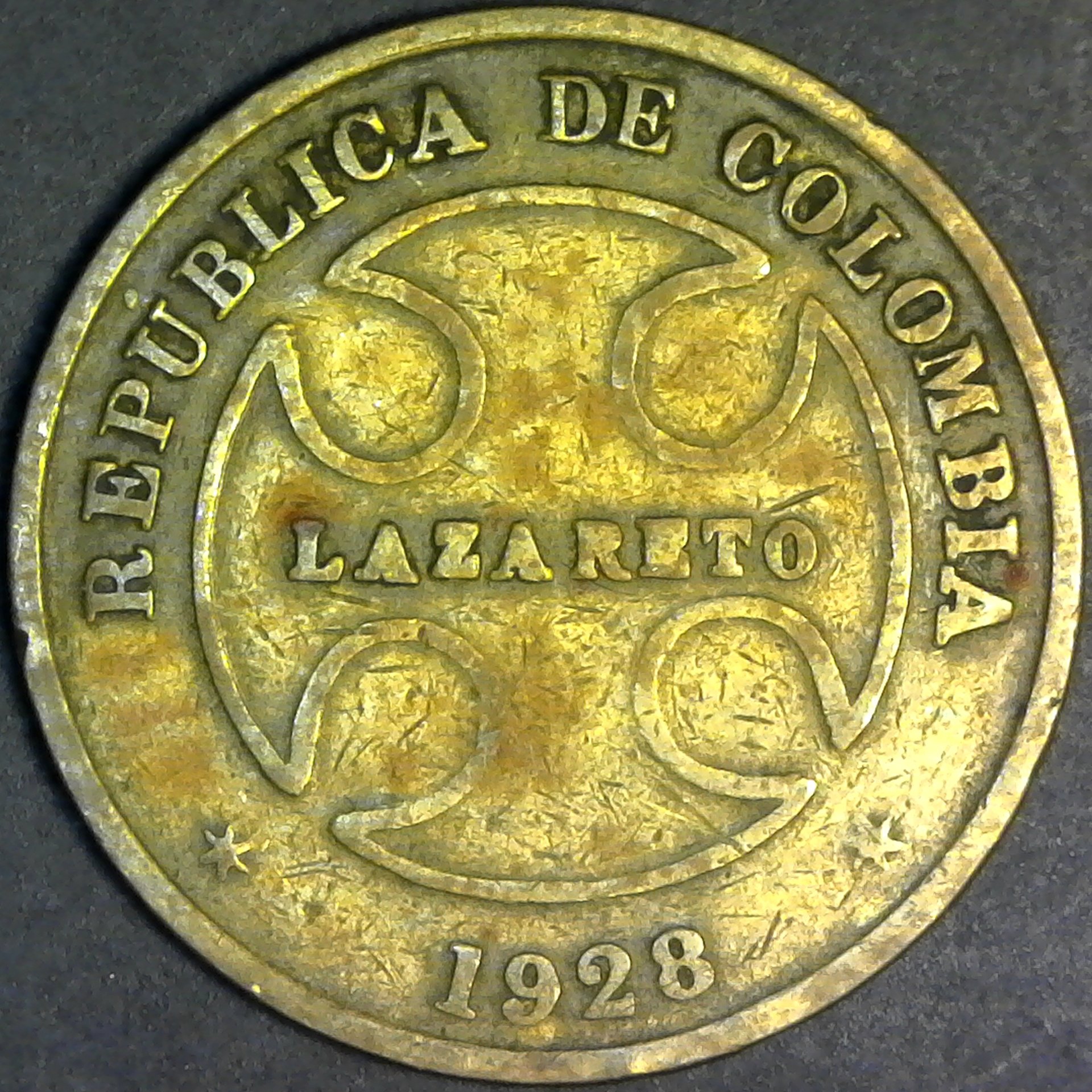Colombia Lazareto 50 Centavos 1928 obv.jpg