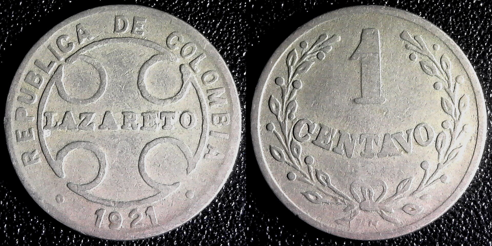 Colombia Lazareto Leper Colony 1 Centavo 1921 obv-side.jpg