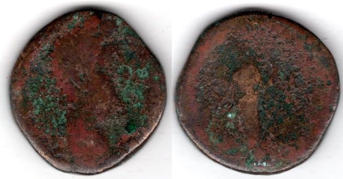 Commodus AD 177-192 AE Sestertius His laureate head right R Uncertain female deity.jpg