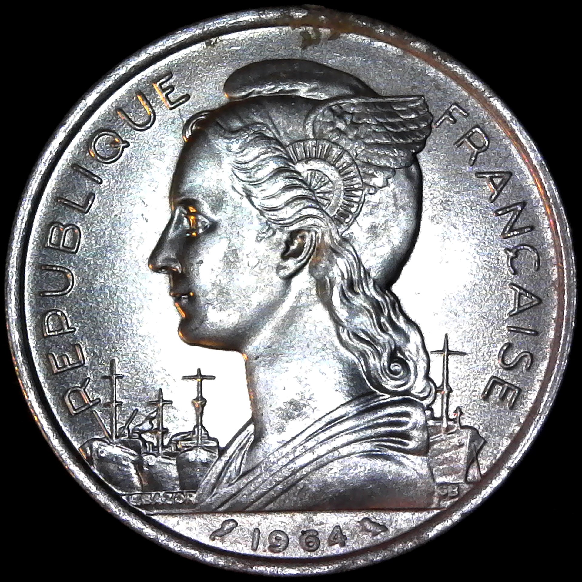 Comoros Islands 5 Francs 1964 rev.jpg