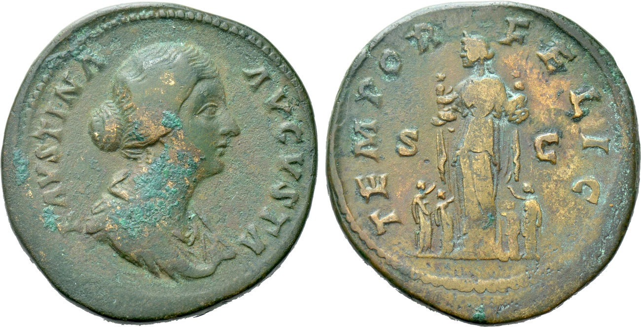 Comparable Faustina II sestertius with children - no stephane and stars.jpg