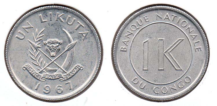 Congo, Democratic Republic - 1 Likuta - 1967.jpg