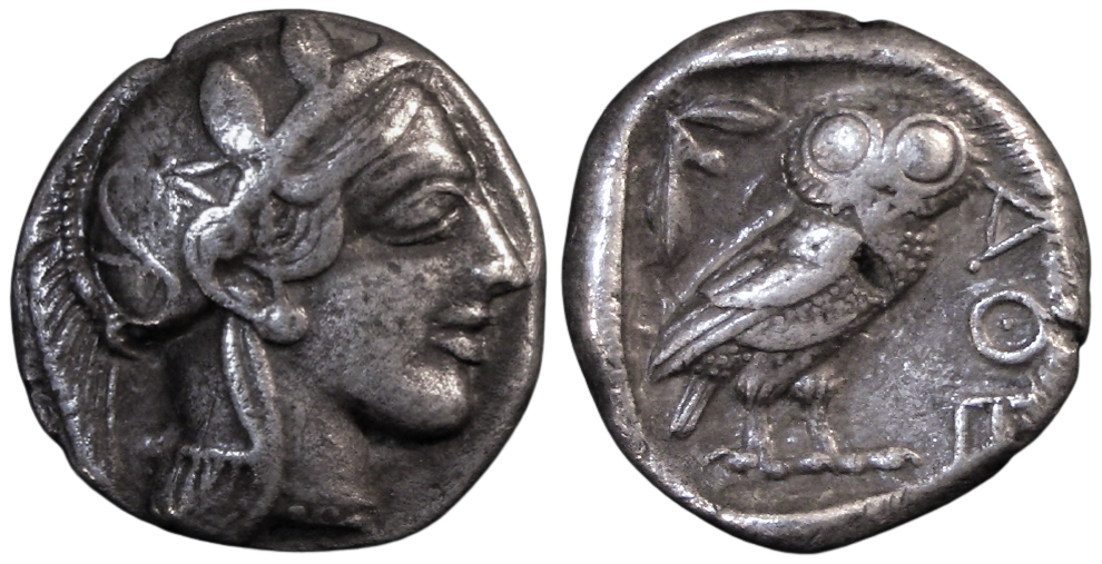 CONSERVATORI-Athens Owl Tetradrachm #1 (Ex Burgan 1986) E2BW.png