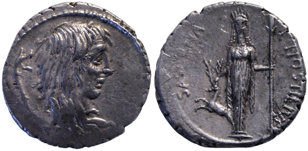 CONSERVATORI-Hostilius Saserna AR Denarius Dreadlocked Gallia.png