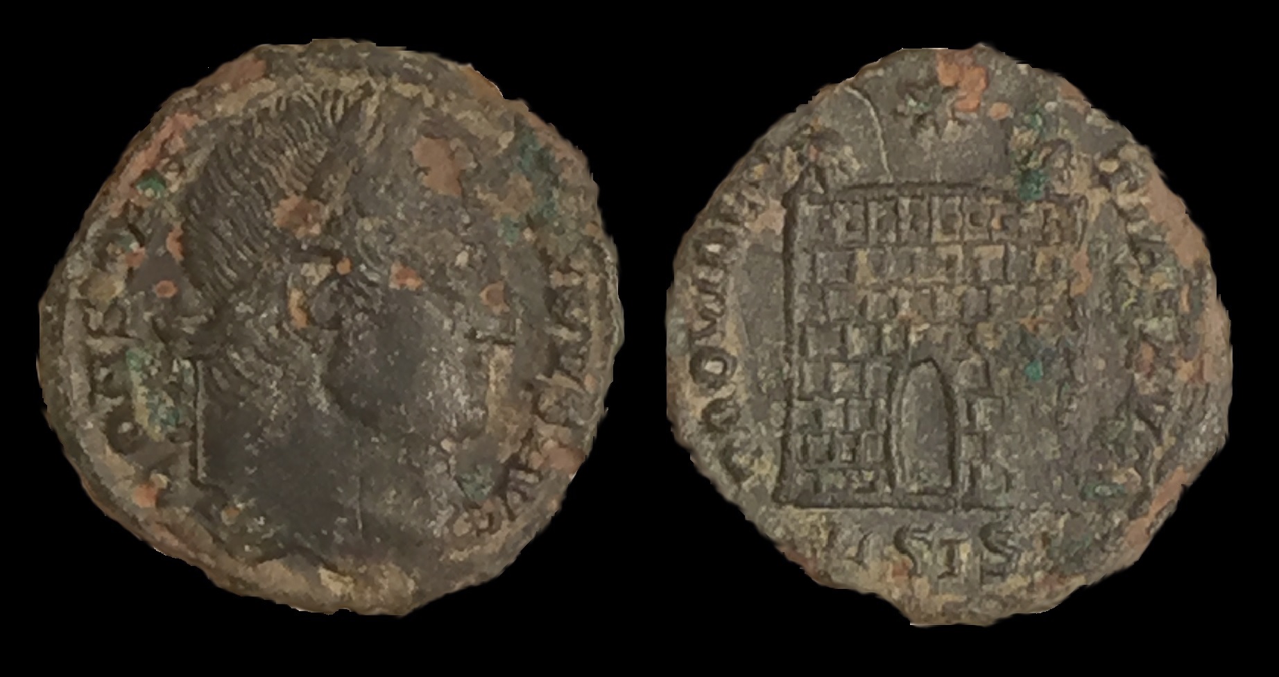 Constantine I, AE follis, 326-327 AD, Mintmark dot ASIS dot.jpg