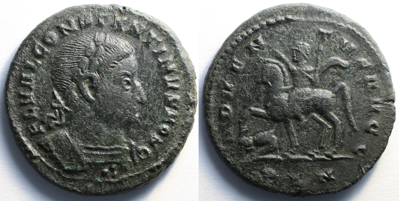Constantine I CAES Adventvs Avgg London 307 (RIC VI London 82 R2 - 23mm PRD).jpg