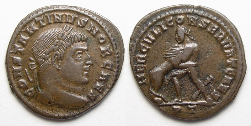 Constantine I CAES Hercvli Conservat Caes Ticinum 307 (RIC VI Ticinum 87 S) 26mm 6.23g.jpg