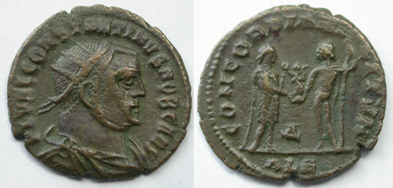 Constantine I CAES PRR Concordia Militvm Alexandria 306-307 (RIC VI Alexandria 85 S).jpg