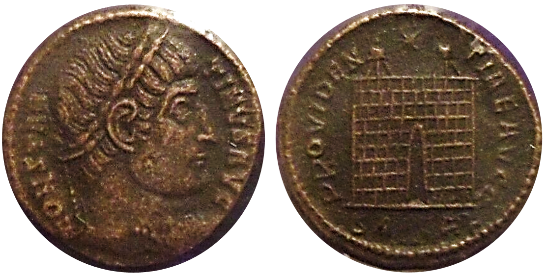 CONSTANTINE I FOLLIS ANTIOCH CAMPGATE RIC VII 78 B.png