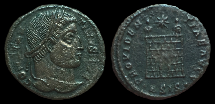 Constantine I, Follis, PROVIDENTIAE AVGG, dot BSIS dot.png
