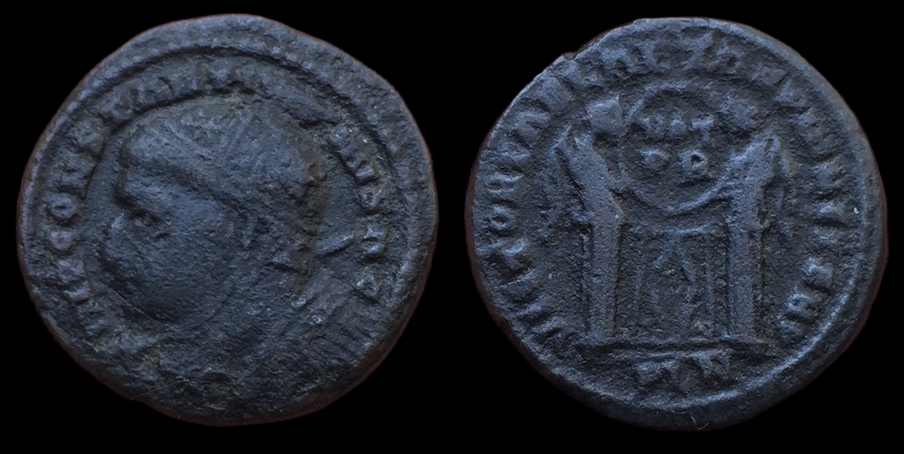 Constantine I, Follis, VICTORIAE LAETAE PRINC PERP, PLN.png