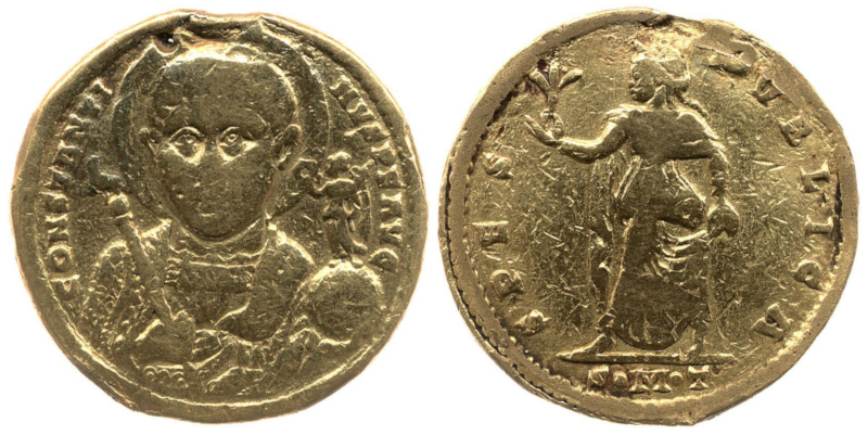 Constantine I solidus Spes Pvblica Ticinum 315 - BM.jpg