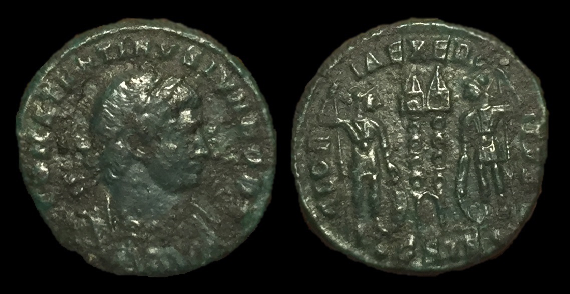 Constantine II AE follis Follis. 334-5 AD Mintmark Episilon SIS.jpg