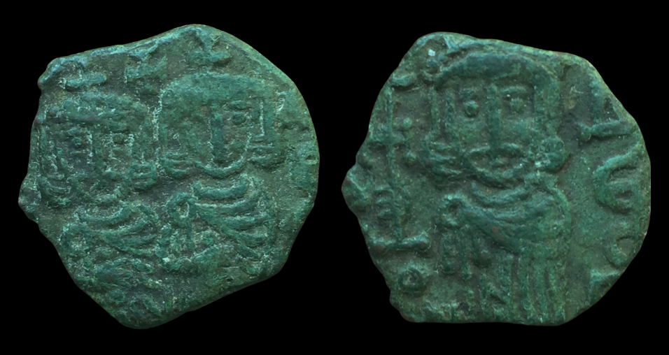 Constantine V, Leo IV, and Leo III, Follis, 751-775 AD, Syracuse Mint.png