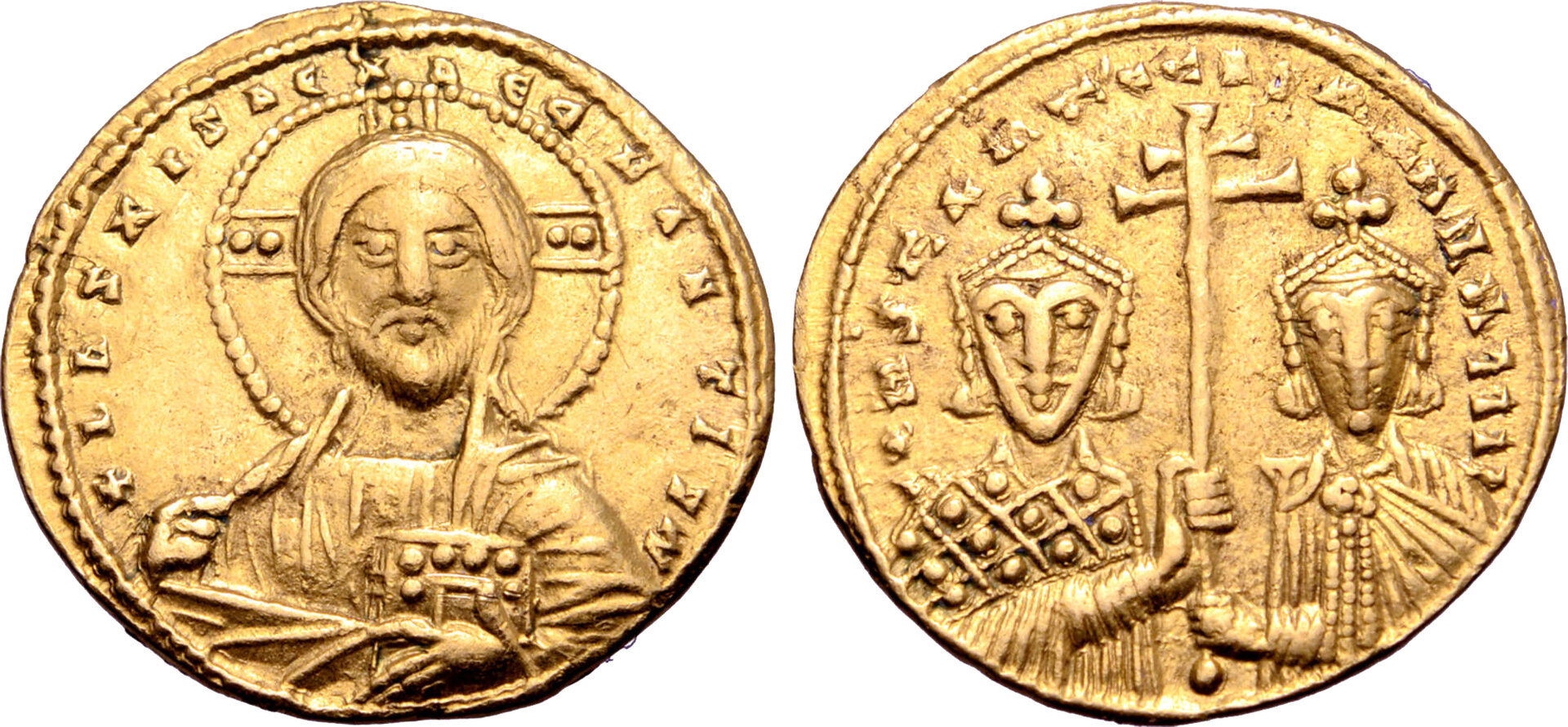 Constantine VII, with Romanus II, AV Solidus. Constantinople, AD 950-955 Roma 600 BP Sale 81.jpg