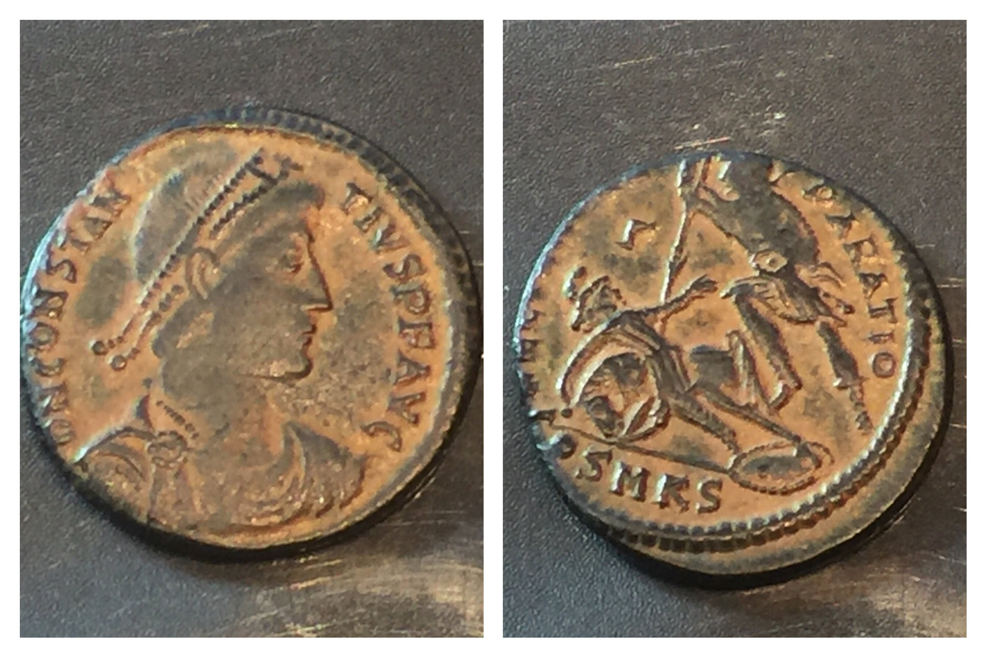 Constantius II Centenionalis fallen horseman RIJ4.jpg