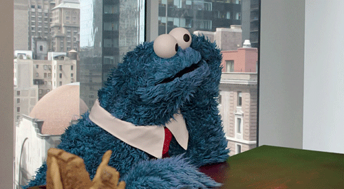 cookie monster waiting.gif