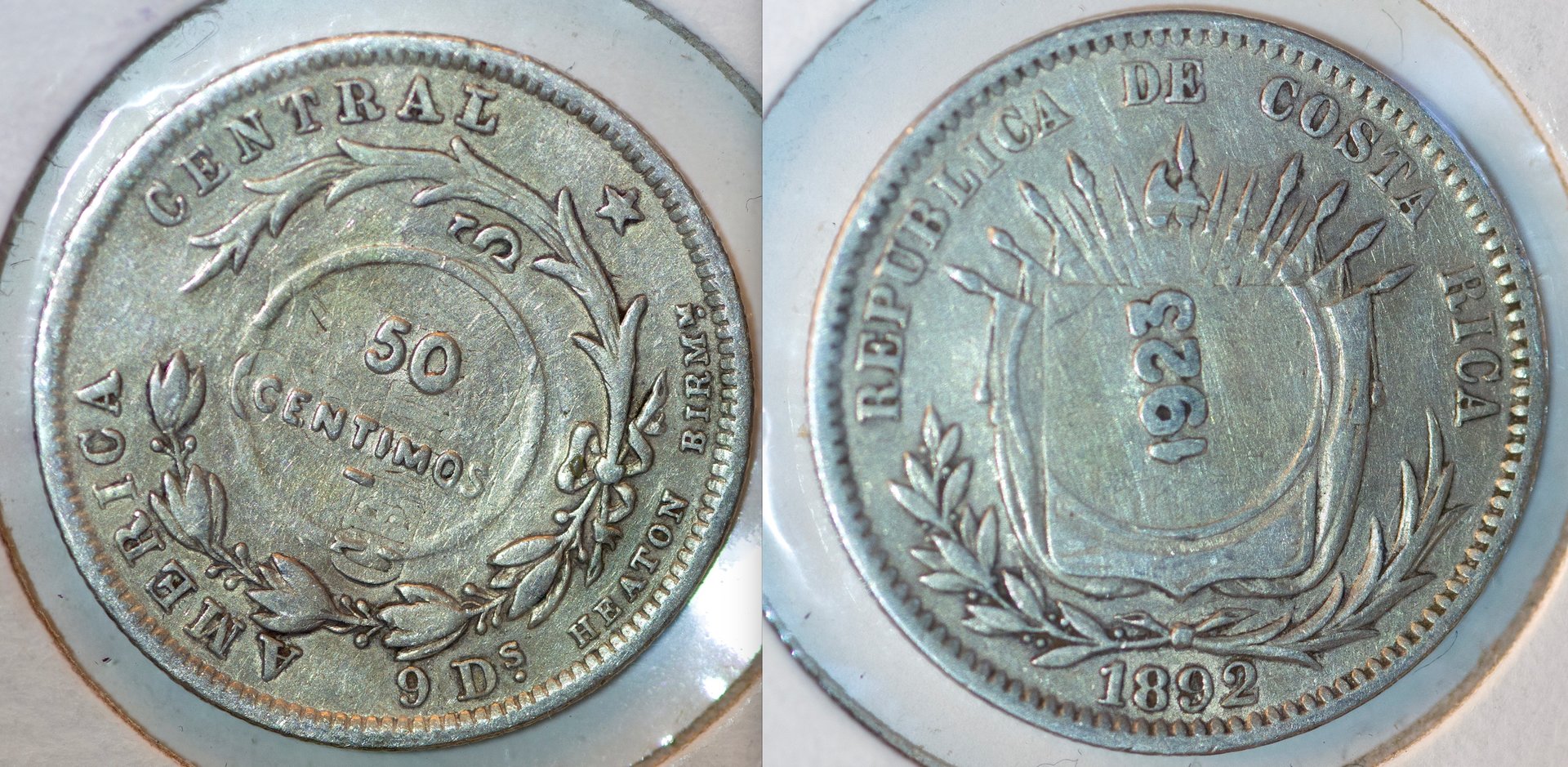 Costa Rica 1923 Counterstamp 50 centimos over 1892 25 centavos.jpeg