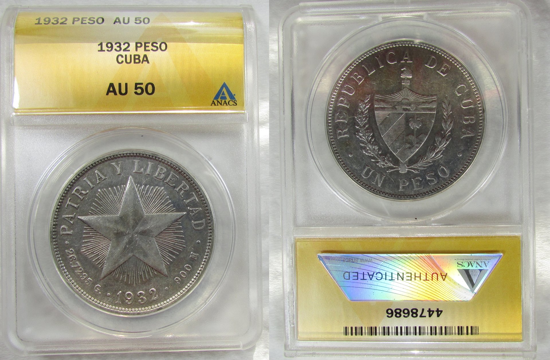 Cuba 1932 Peso slab.jpg