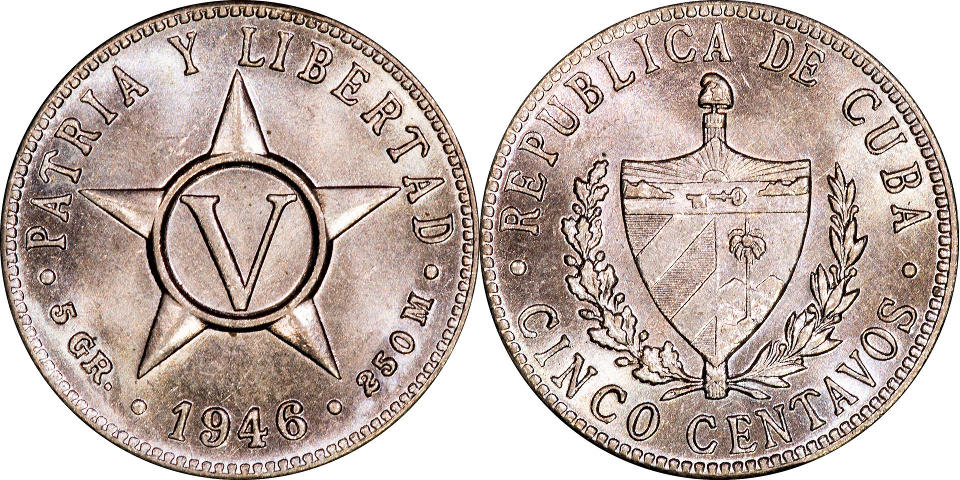 Cuba - 1946 5 Centavos.jpg