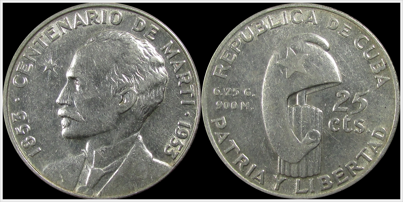 Cuba 1953 25 Centavos.jpg