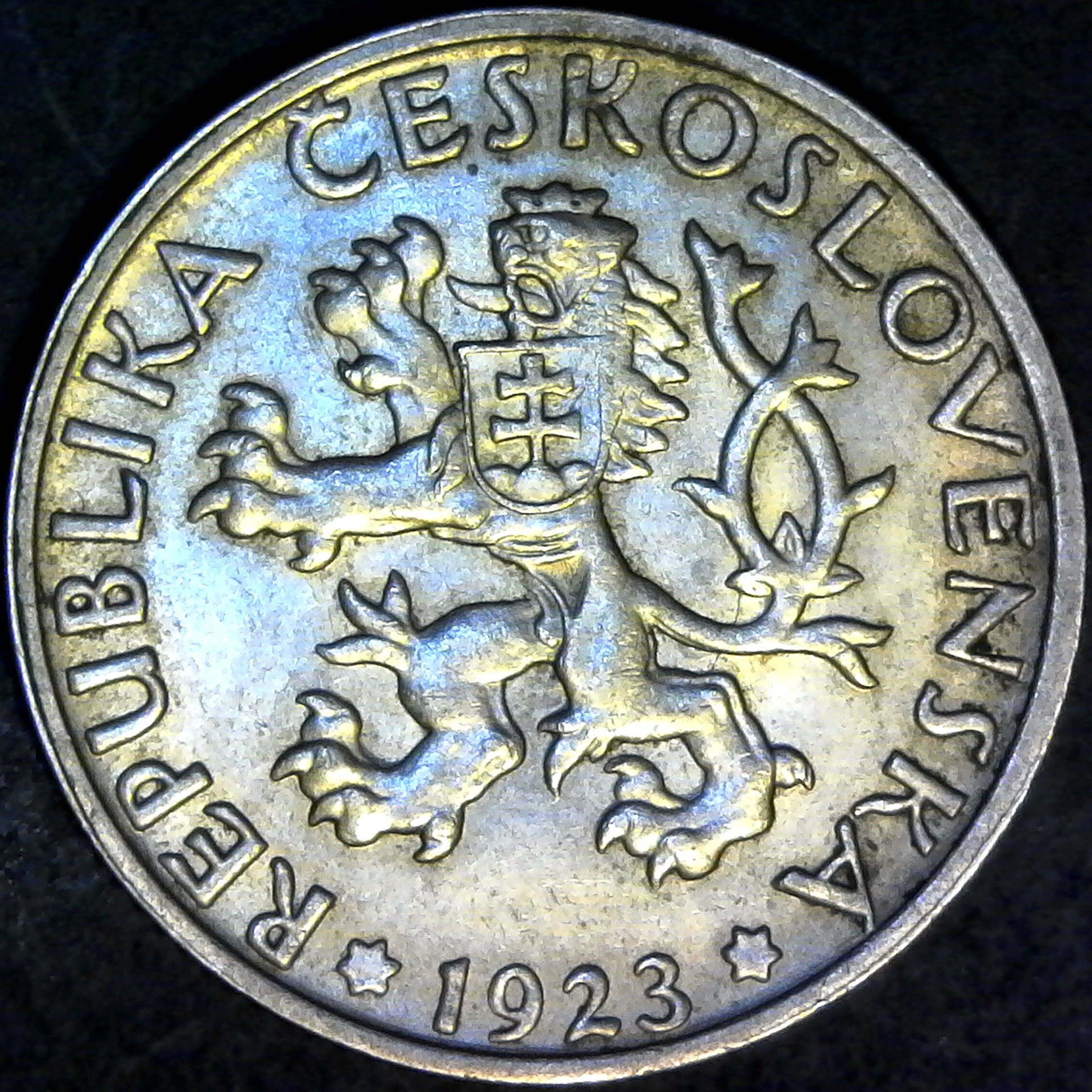 Czechoslovakia 1 Koruna  1923 obv.jpg