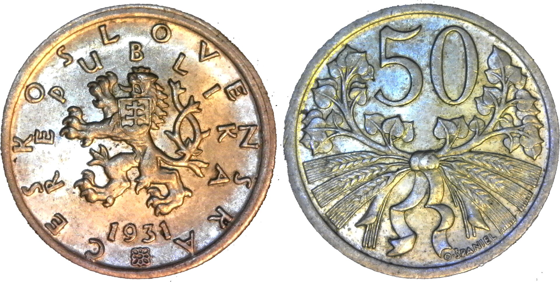 Czechoslovakia 50 Haleru 1931 obv-side-cutout.jpg