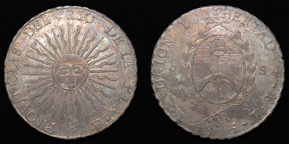 D-Camera Argentina 8 soles 1815 s over r denomination sunface CJ 6.1 26.91g 6-7-22.jpg